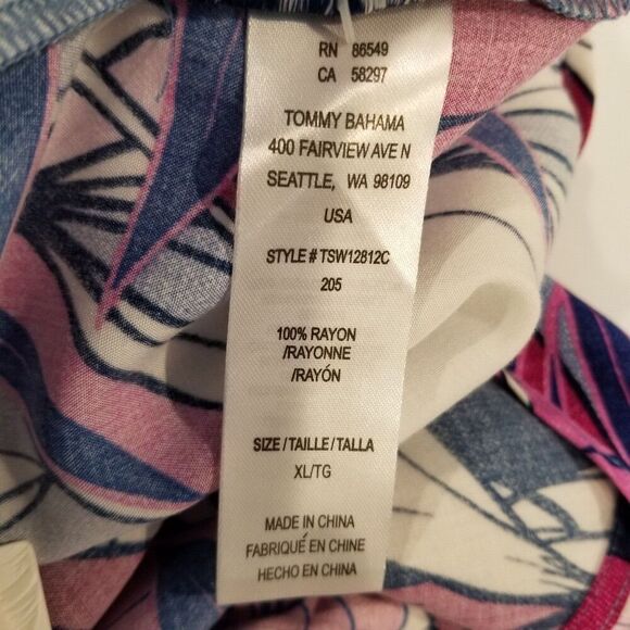 TOMMY BAHAMA Women Oasis Blossoms Dress Sz XL Blue Monday Floral Beach Vaca - Picture 8 of 9